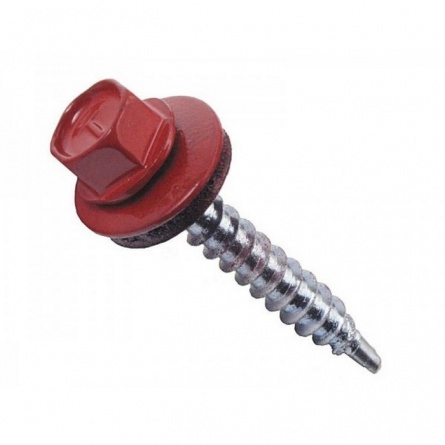Саморез кровельный 4,8х70,с шайбой,RAL3011 фото 1