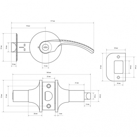 Защёлка Стандарт 8901 PS АВ (бронза) пуст (Китай) фото 1