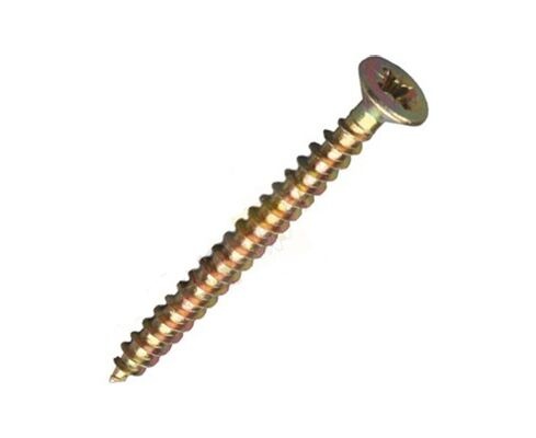 Саморез универсальный 4,0х80,потай,желтый,цинк фото 1