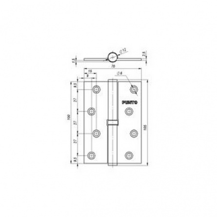 Петля съемная 113/HD-4 бронза, левая, Китай фото 1